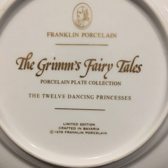 The Grimm’s Fairy Tales Porcelain Plate The Twelve Dancing Princesses RARE 1978 - Picture 6 of 6
